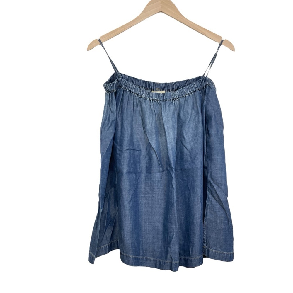 Cloth & Stone Blue Chambray Top Off Shoulder Size Small